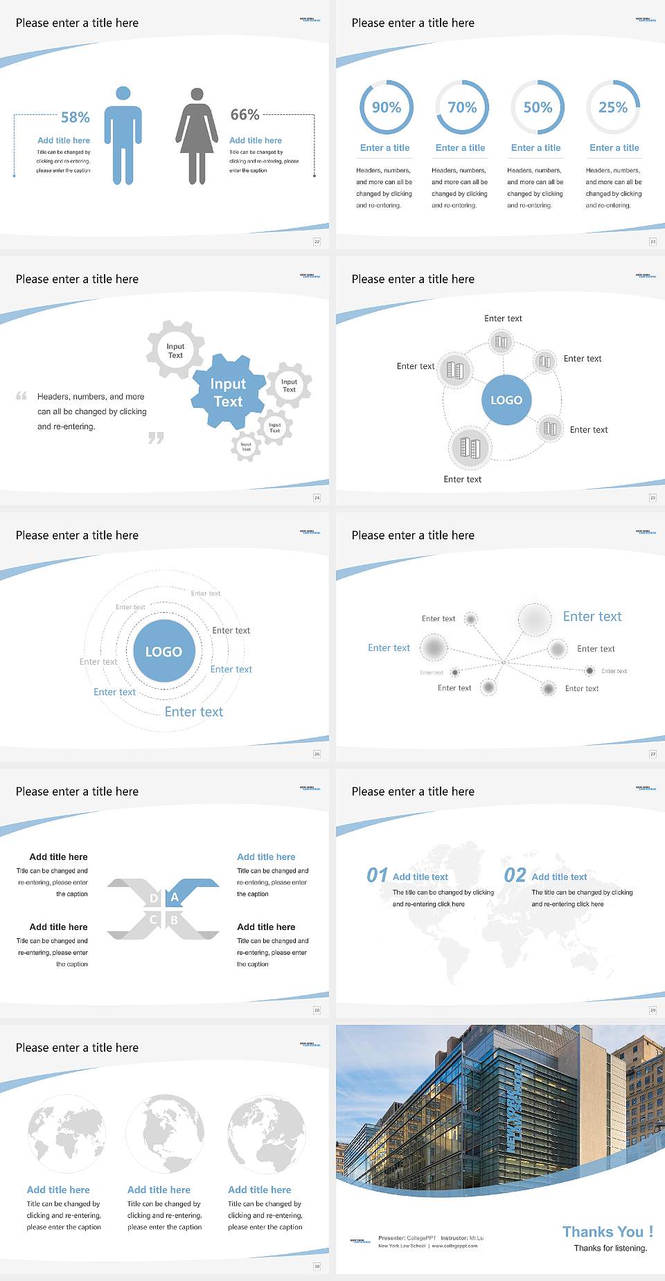 New York Law School Course/Courseware Creation PPT Template4:3 ratio PPT effect preview image4