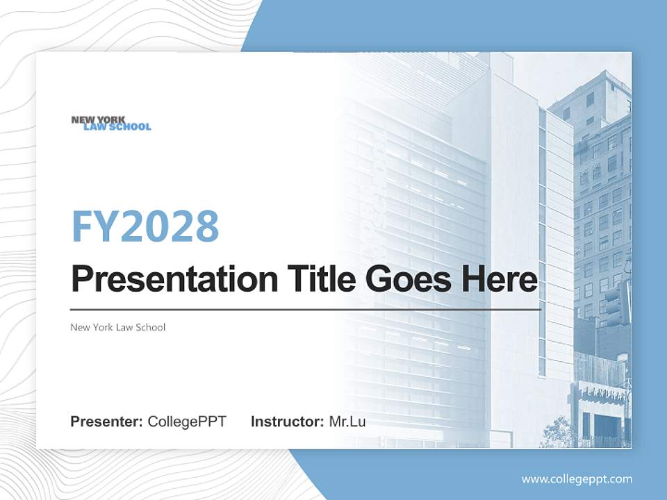 New York Law School Academic Presentation/Research Findings Report PPT Template4:3 ratio PPT effect preview image5