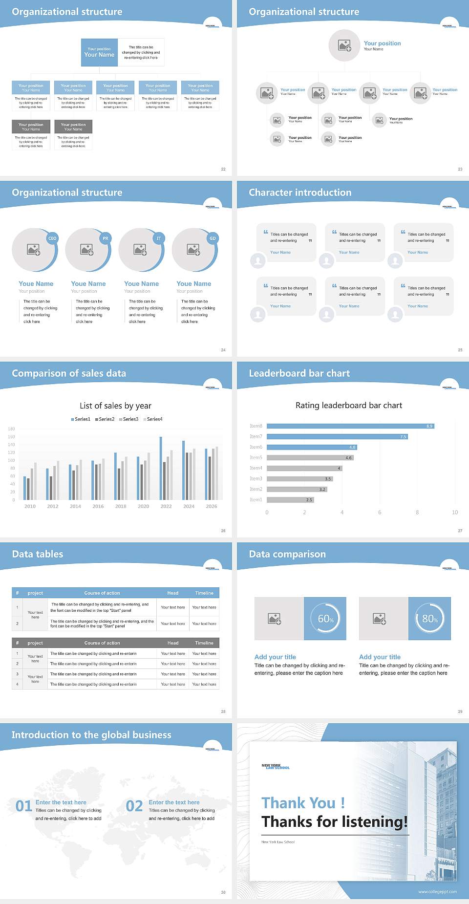 New York Law School Academic Presentation/Research Findings Report PPT Template4:3 ratio PPT effect preview image4