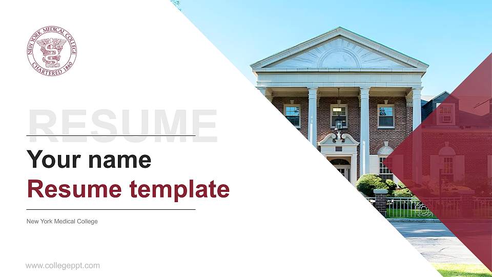 New York Medical College Resume PPT Template16:9 ratio PPT effect preview image