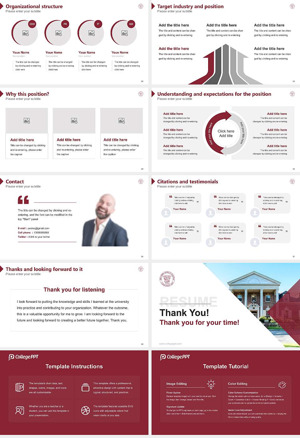 New York Medical College Resume PPT Template16:9 ratio PPT effect preview image4