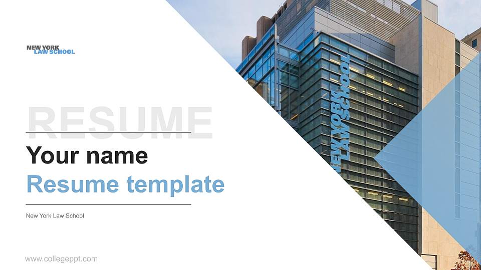 New York Law School Resume PPT Template16:9 ratio PPT effect preview image