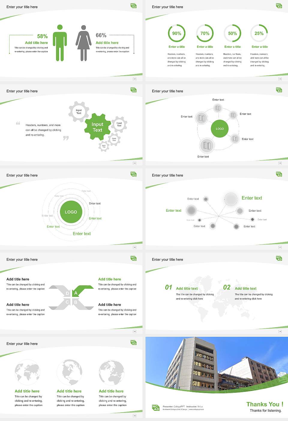 Northwest College of Art & Design Course/Courseware Creation PPT Template16:9 ratio PPT effect preview image4