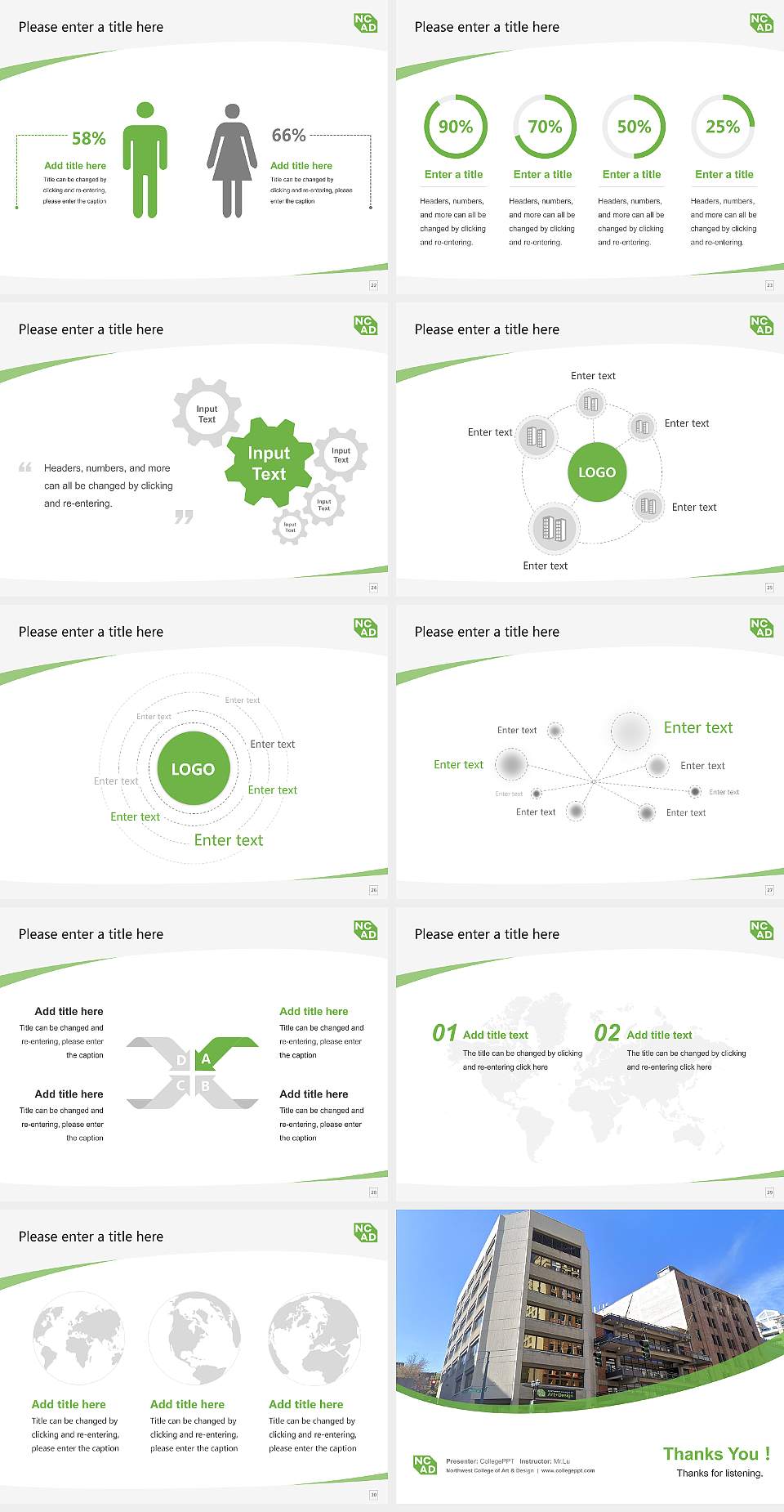 Northwest College of Art & Design Course/Courseware Creation PPT Template4:3 ratio PPT effect preview image4