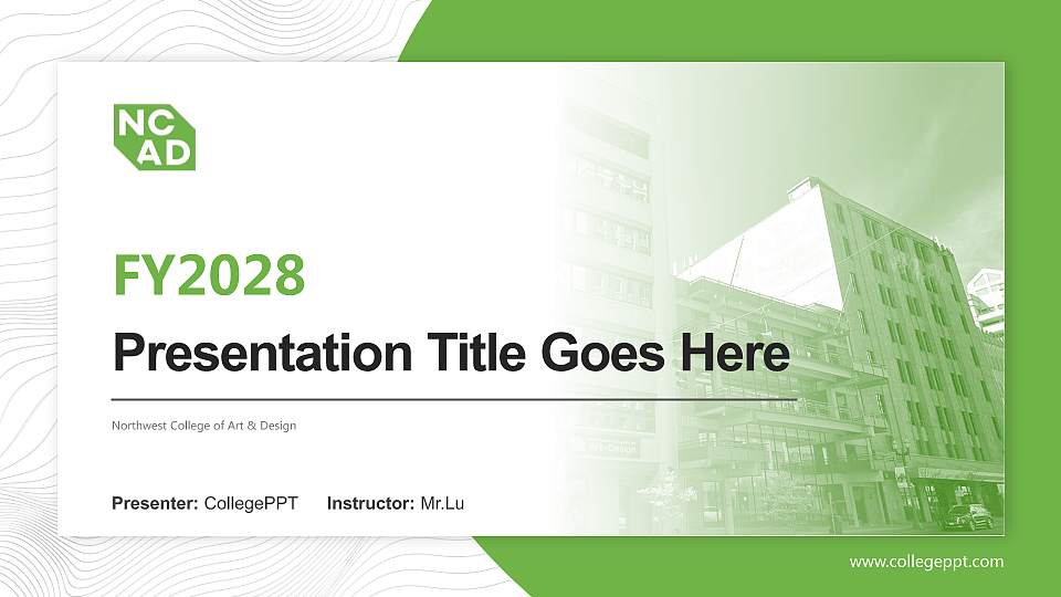 Northwest College of Art & Design Academic Presentation/Research Findings Report PPT Template16:9 ratio PPT effect preview image