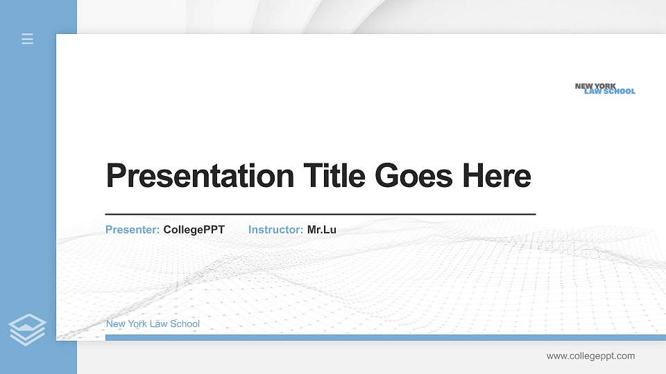 New York Law School Thesis Proposal/Graduation Defense PPT Template16:9 ratio PPT effect preview image
