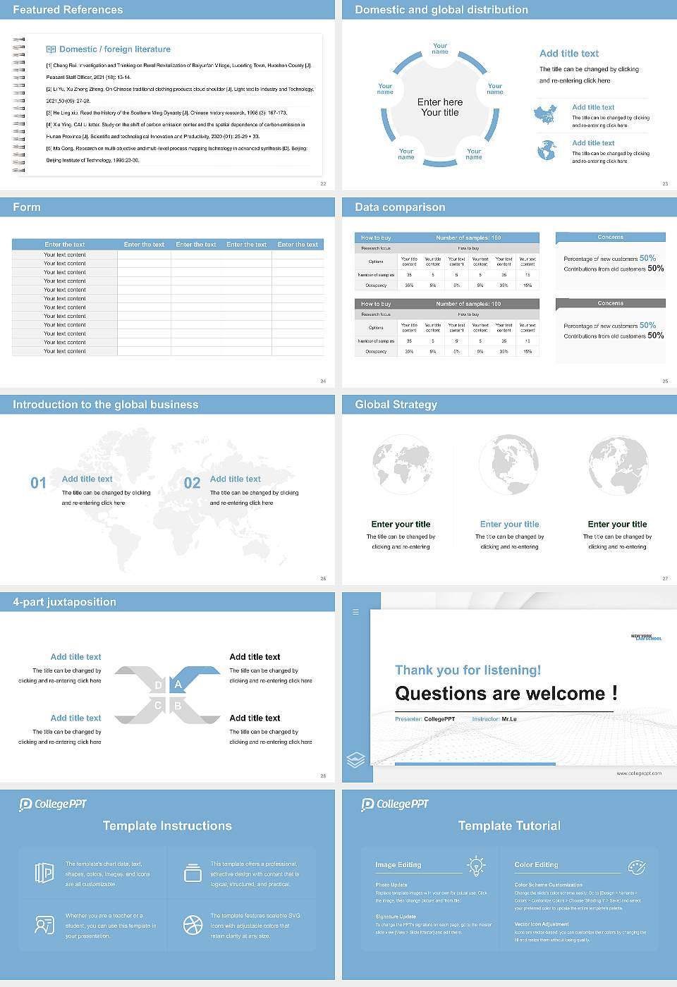 New York Law School Thesis Proposal/Graduation Defense PPT Template16:9 ratio PPT effect preview image4