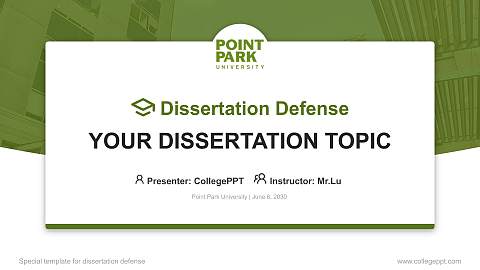 Point Park University Graduation Thesis Defense PPT Template