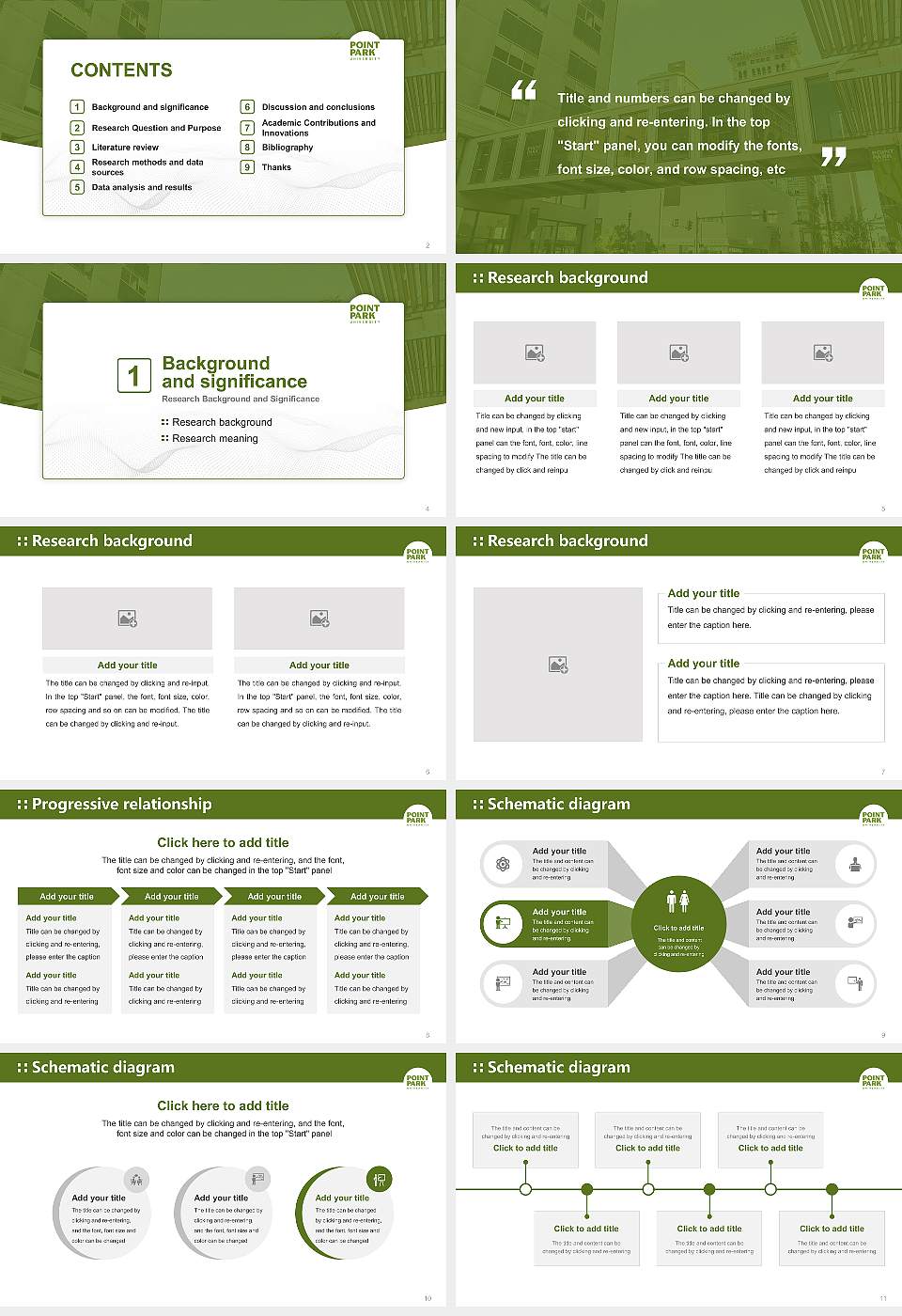 Point Park University Graduation Thesis Defense PPT Template16:9 ratio PPT effect preview image2
