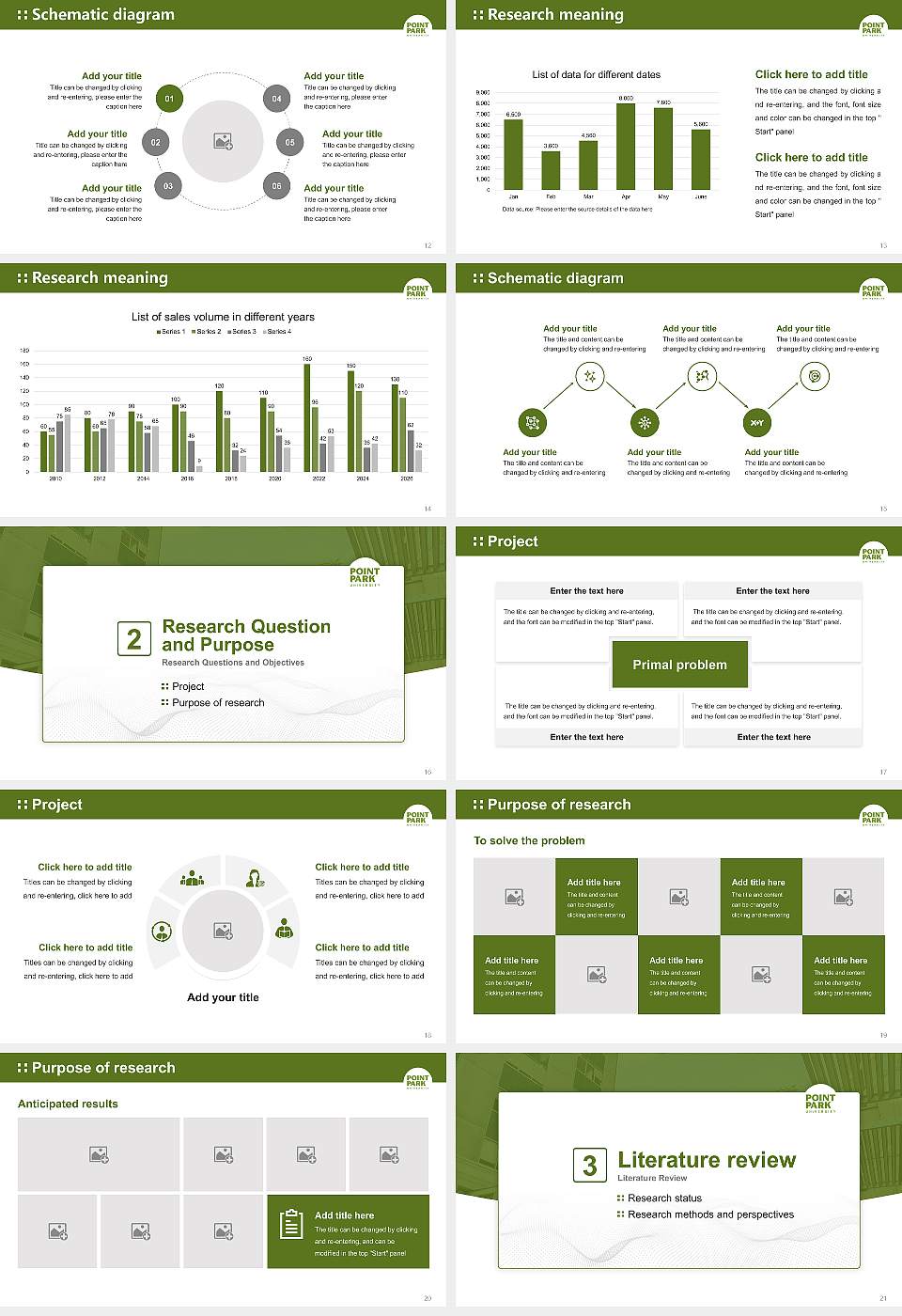 Point Park University Graduation Thesis Defense PPT Template16:9 ratio PPT effect preview image3