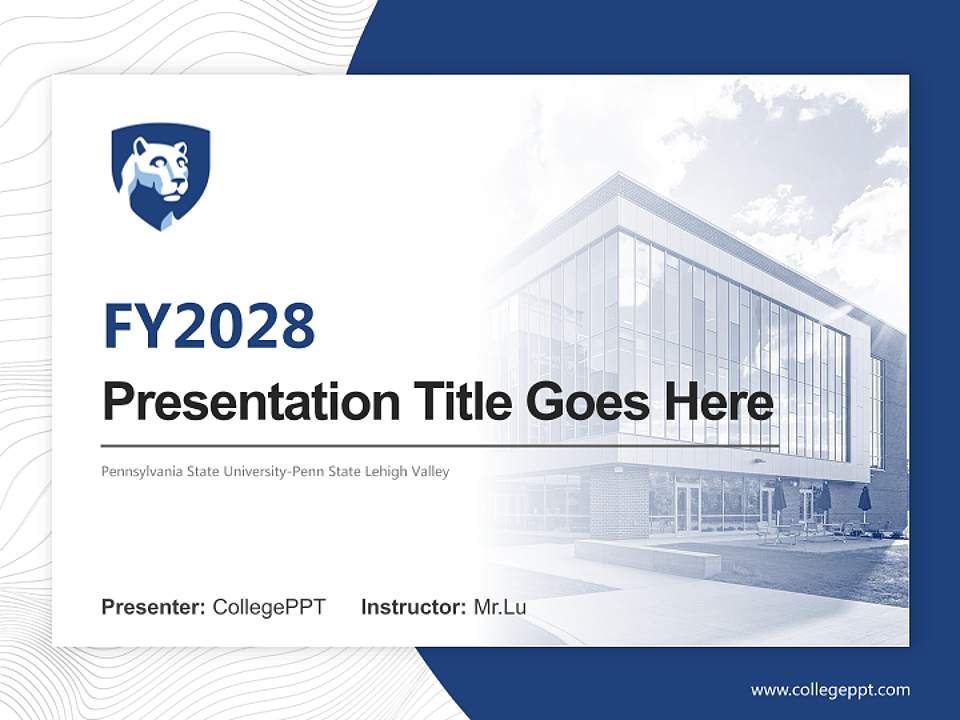 Pennsylvania State University-Penn State Lehigh Valley Academic Presentation/Research Findings Report PPT Template4:3 ratio PPT effect preview image5