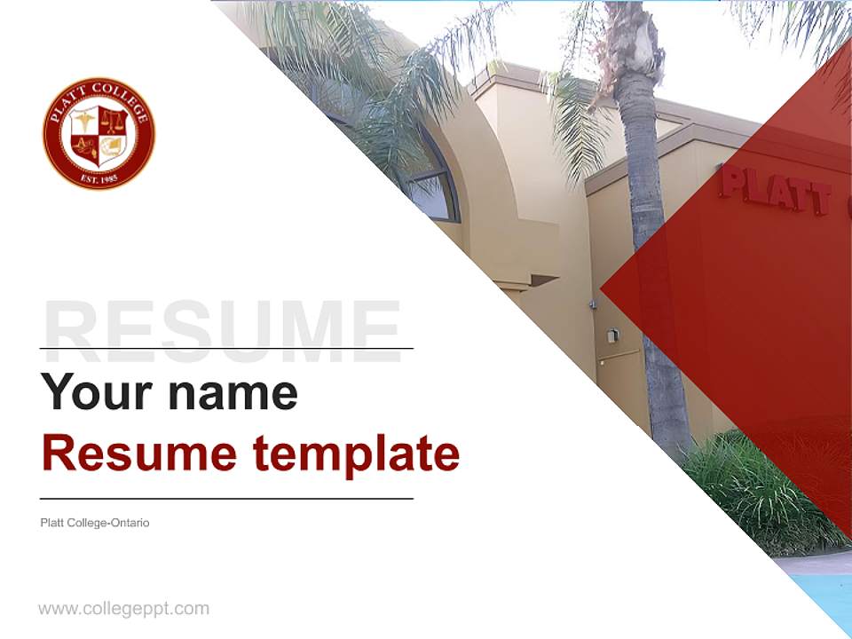 Platt College-Ontario Resume PPT Template4:3 ratio PPT effect preview image5