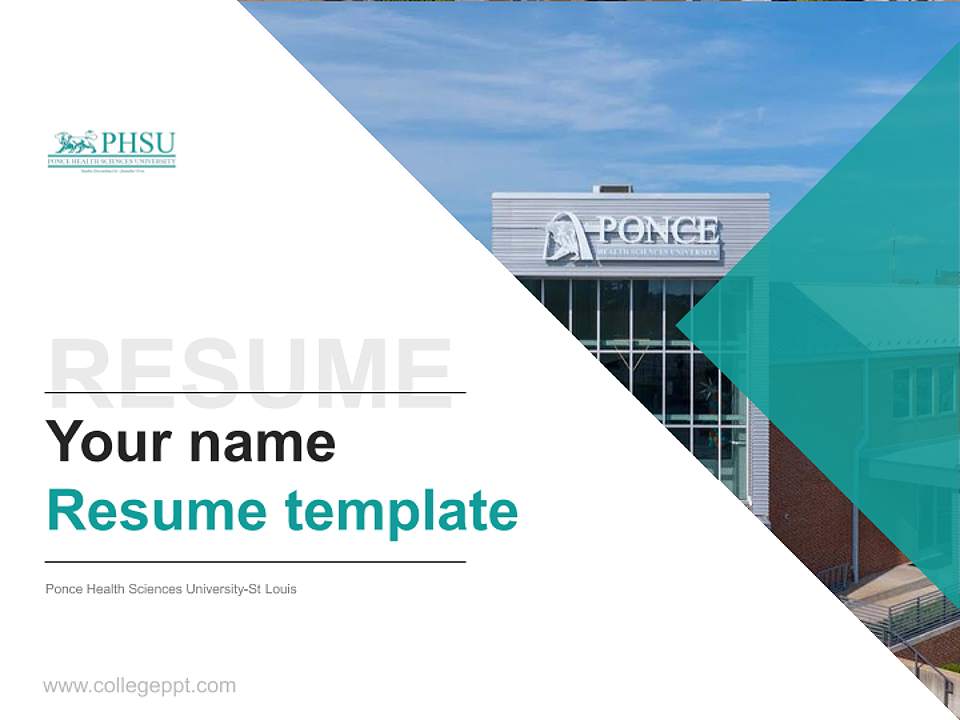 Ponce Health Sciences University-St Louis Resume PPT Template4:3 ratio PPT effect preview image5
