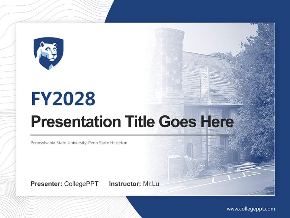 Pennsylvania State University-Penn State Hazleton Academic Presentation/Research Findings Report PPT Template4:3 ratio PPT effect preview image5