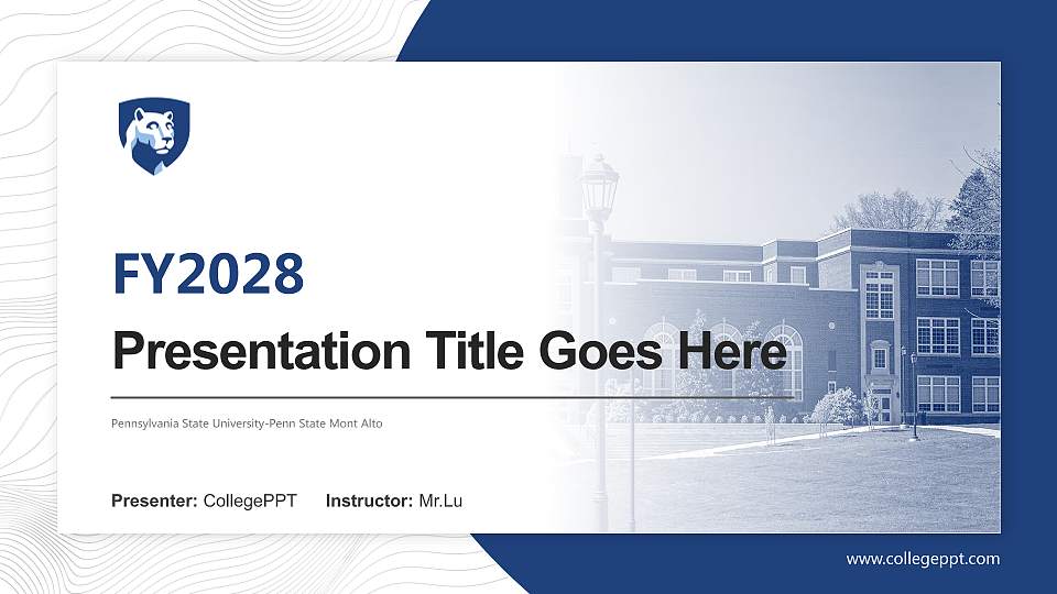 Pennsylvania State University-Penn State Mont Alto Academic Presentation/Research Findings Report PPT Template16:9 ratio PPT effect preview image
