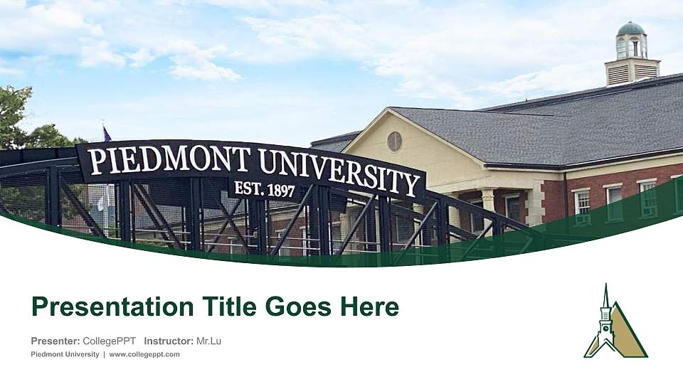 Piedmont University Course/Courseware Creation PPT Template16:9 ratio PPT effect preview image