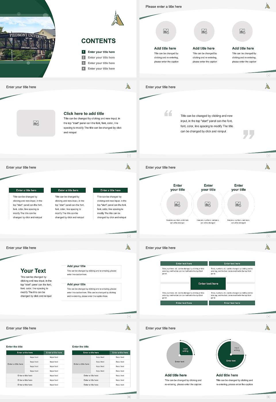 Piedmont University Course/Courseware Creation PPT Template16:9 ratio PPT effect preview image2