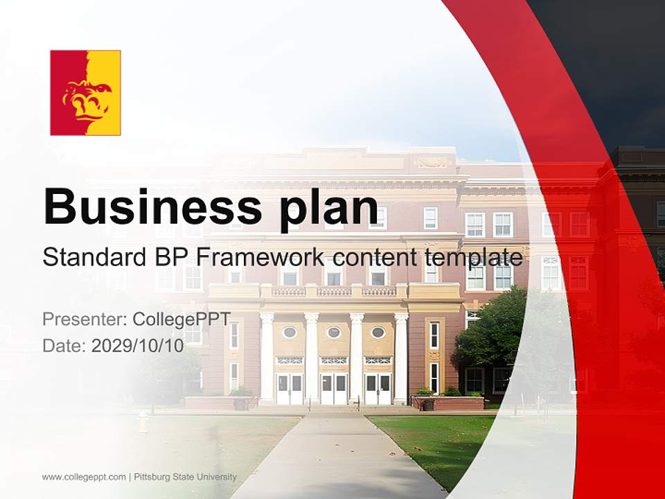 Pittsburg State University Competition/Entrepreneurship Contest PPT Template4:3 ratio PPT effect preview image9