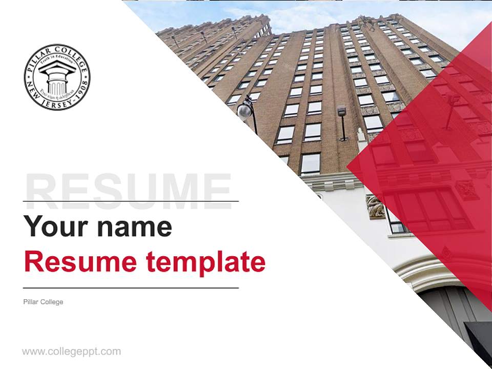 Pillar College Resume PPT Template4:3 ratio PPT effect preview image5