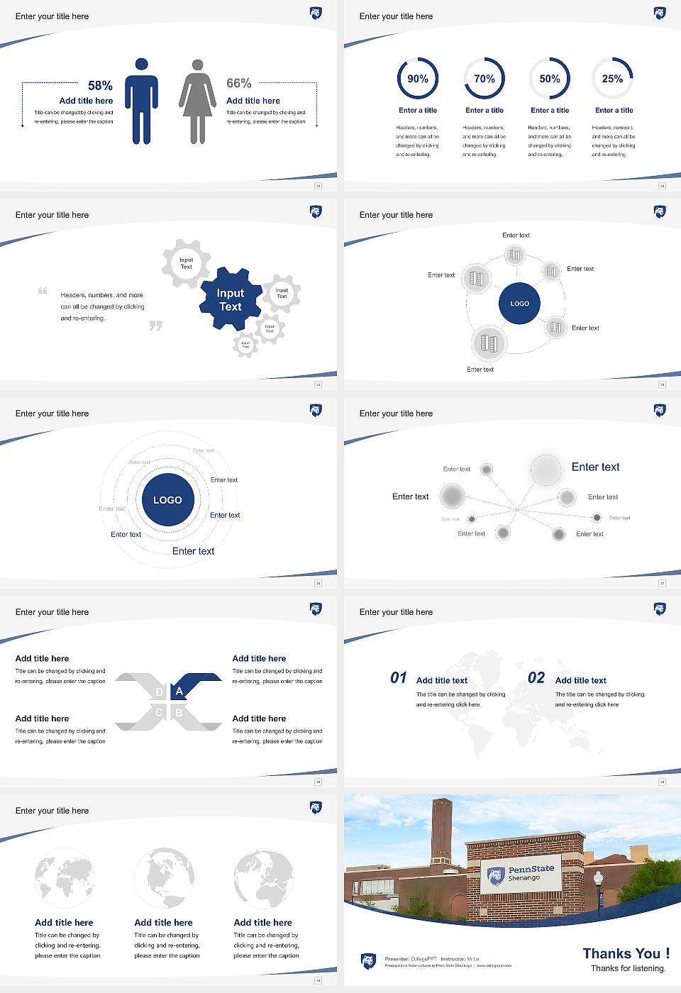Pennsylvania State University-Penn State Shenango Course/Courseware Creation PPT Template16:9 ratio PPT effect preview image4
