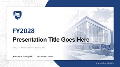 Pennsylvania State University-Penn State Lehigh Valley Academic Presentation/Research Findings Report PPT Template