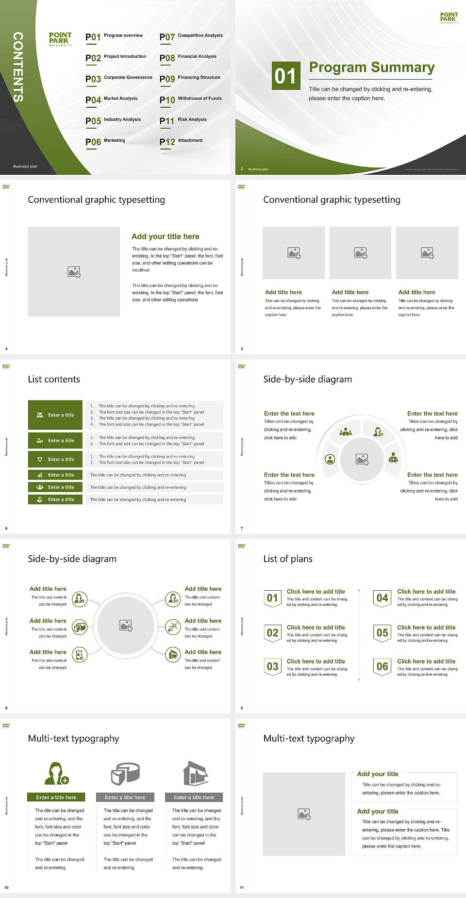 Point Park University Competition/Entrepreneurship Contest PPT Template4:3 ratio PPT effect preview image2
