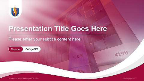 Philadelphia College of Osteopathic Medicine Lecture Sharing and Networking Event PPT Template