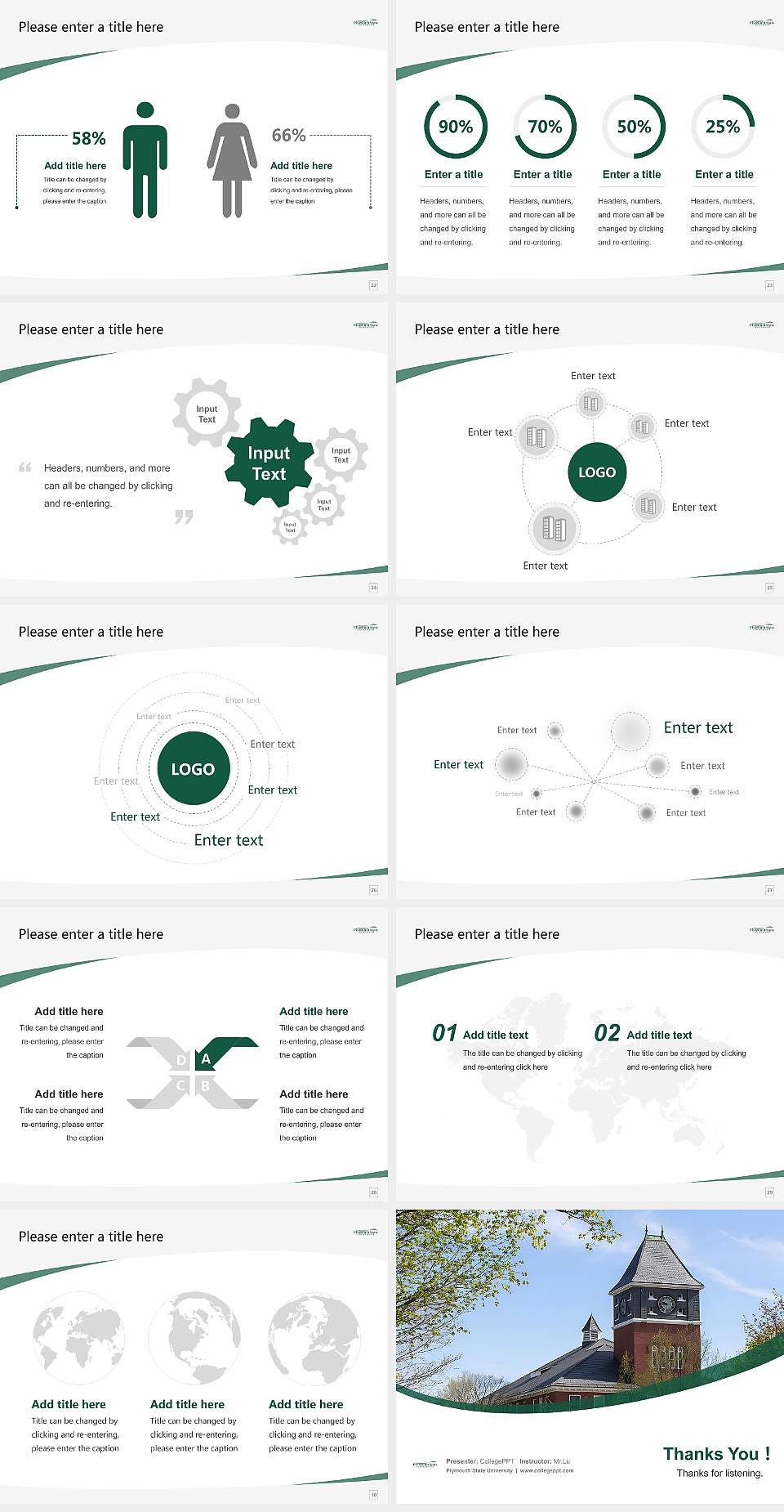 Plymouth State University Course/Courseware Creation PPT Template4:3 ratio PPT effect preview image4