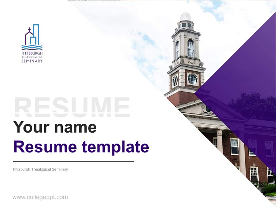 Pittsburgh Theological Seminary Resume PPT Template4:3 ratio PPT effect preview image5