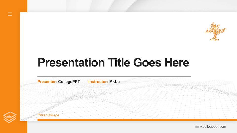 Pitzer College Thesis Proposal/Graduation Defense PPT Template16:9 ratio PPT effect preview image