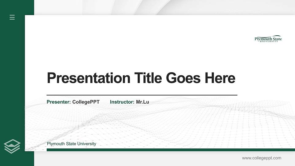 Plymouth State University Thesis Proposal/Graduation Defense PPT Template16:9 ratio PPT effect preview image1