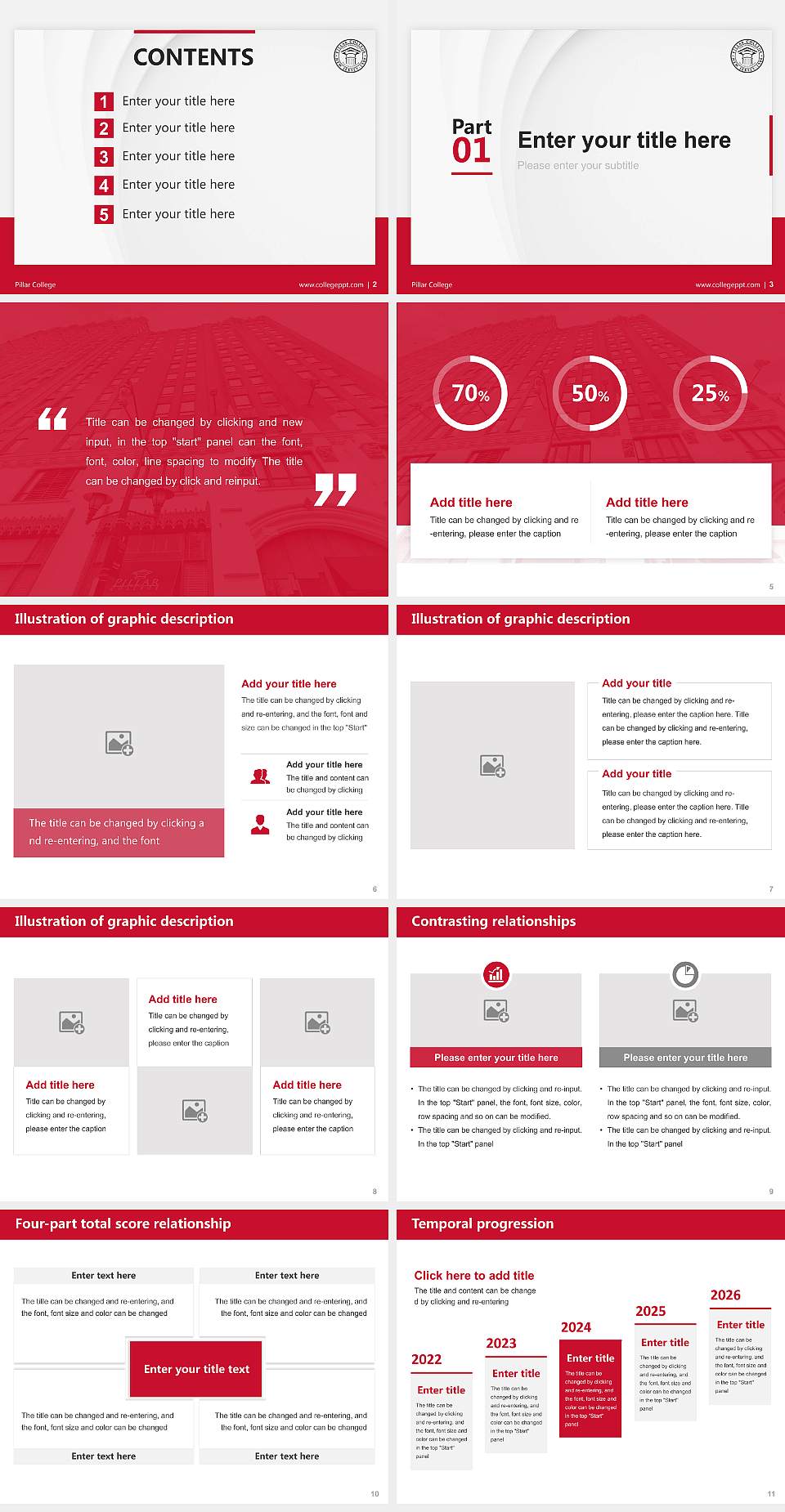 Pillar College Thesis Proposal/Graduation Defense PPT Template4:3 ratio PPT effect preview image2