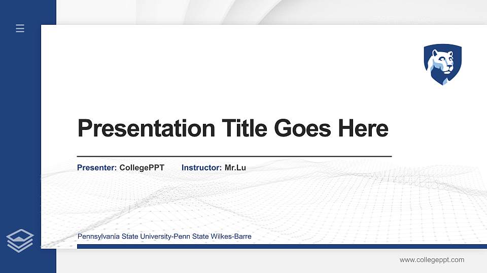Pennsylvania State University-Penn State Wilkes-Barre Thesis Proposal/Graduation Defense PPT Template16:9 ratio PPT effect preview image