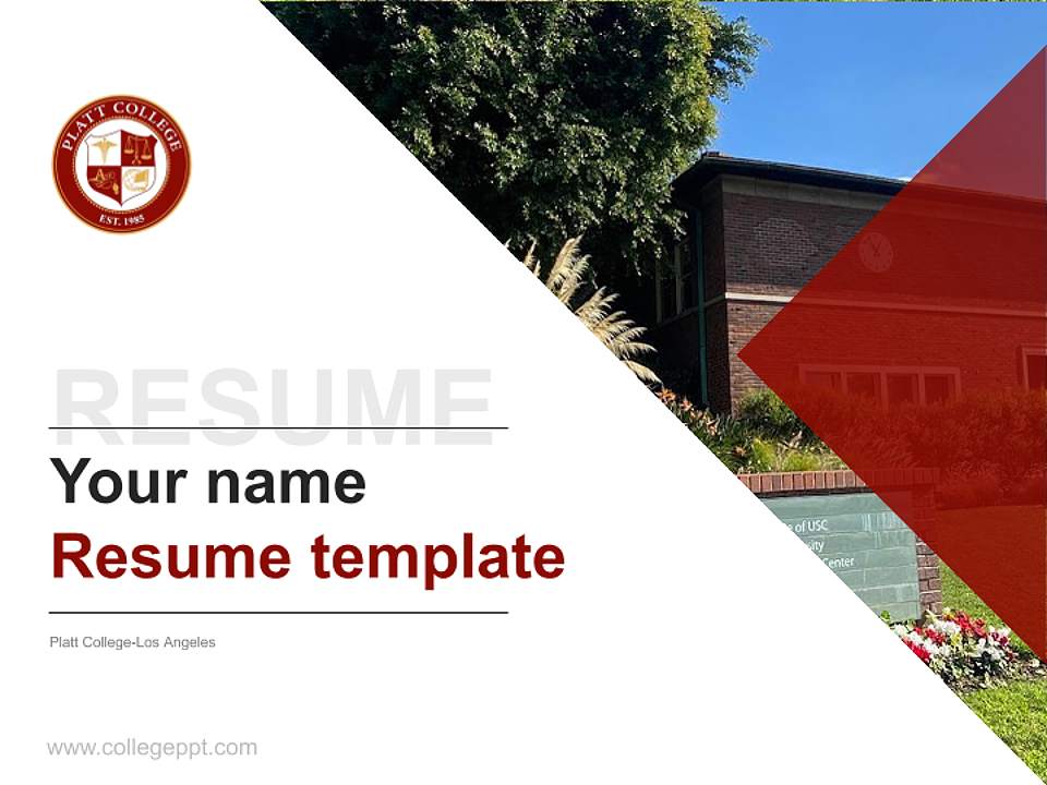 Platt College-Los Angeles Resume PPT Template4:3 ratio PPT effect preview image5