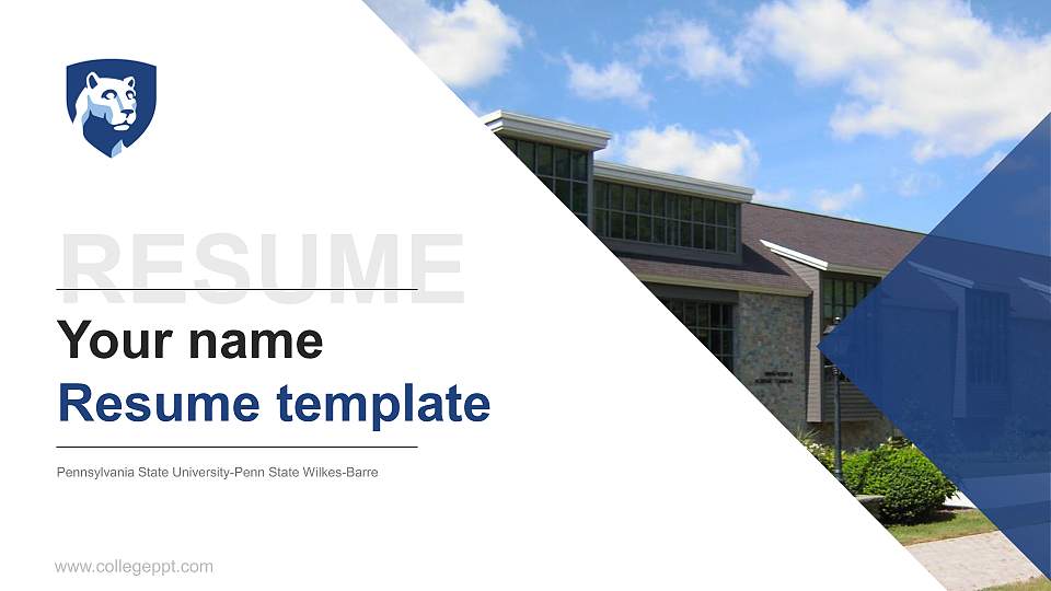 Pennsylvania State University-Penn State Wilkes-Barre Resume PPT Template16:9 ratio PPT effect preview image1