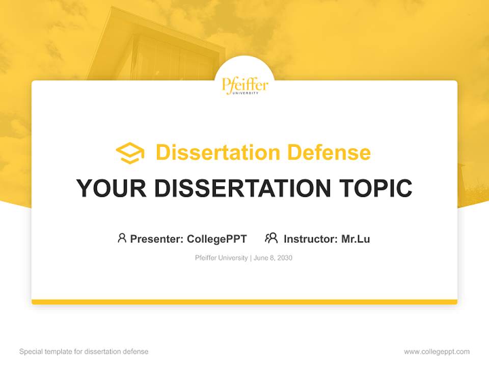 Pfeiffer University Graduation Thesis Defense PPT Template4:3 ratio PPT effect preview image7