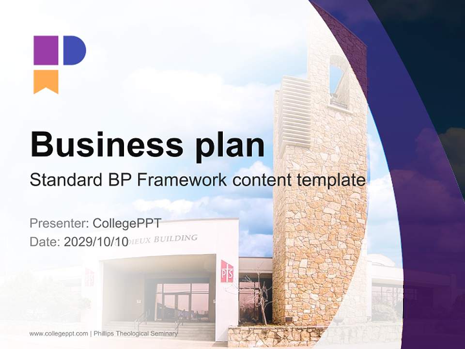 Phillips Theological Seminary Competition/Entrepreneurship Contest PPT Template4:3 ratio PPT effect preview image9