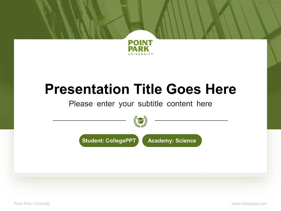 Point Park University National Scholarship Defense PPT Template4:3 ratio PPT effect preview image4