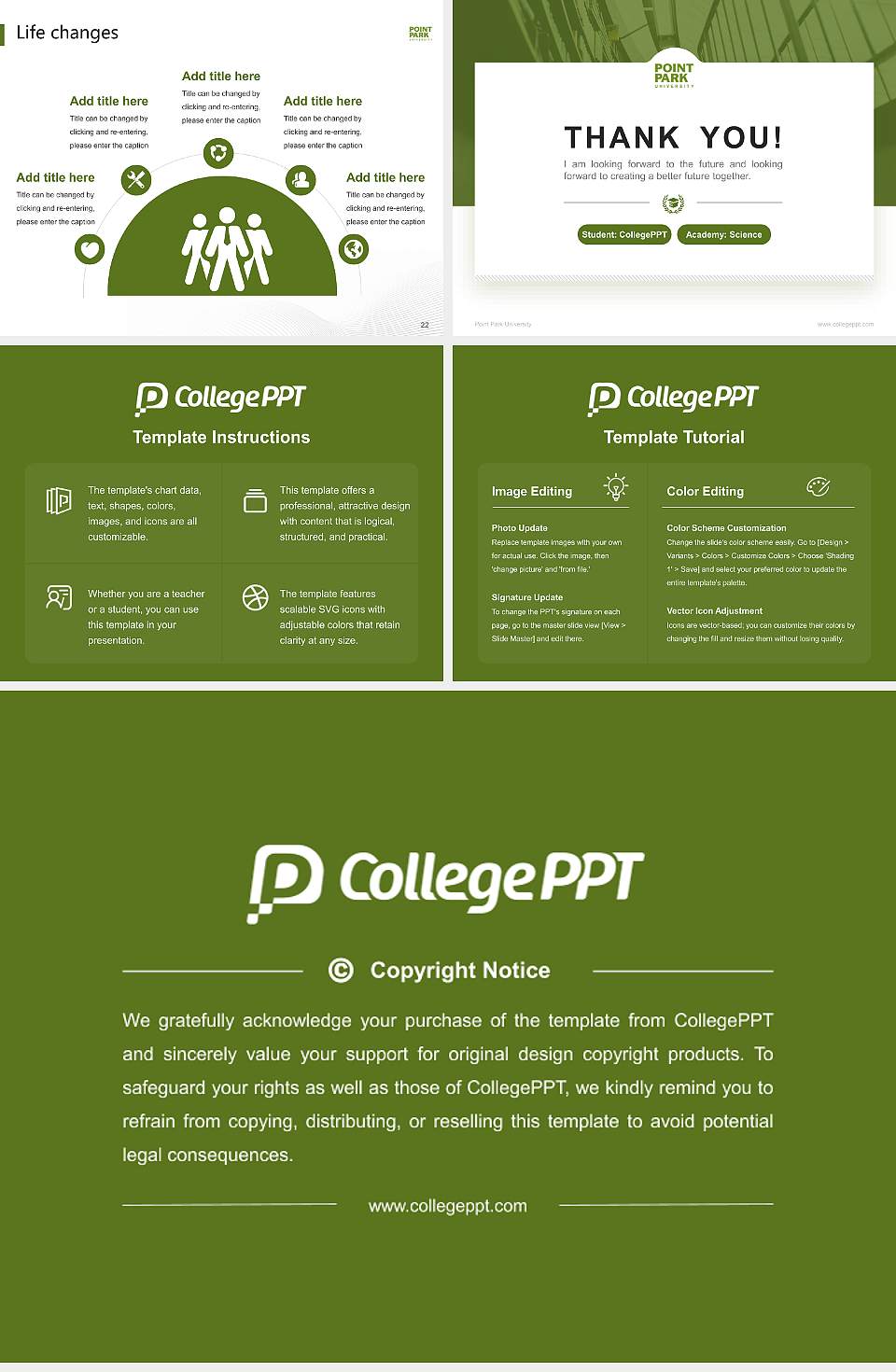 Point Park University National Scholarship Defense PPT Template4:3 ratio PPT effect preview image4