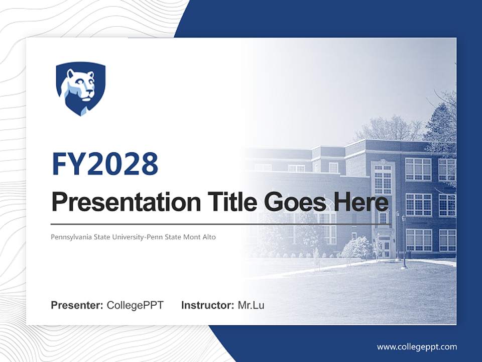 Pennsylvania State University-Penn State Mont Alto Academic Presentation/Research Findings Report PPT Template4:3 ratio PPT effect preview image5