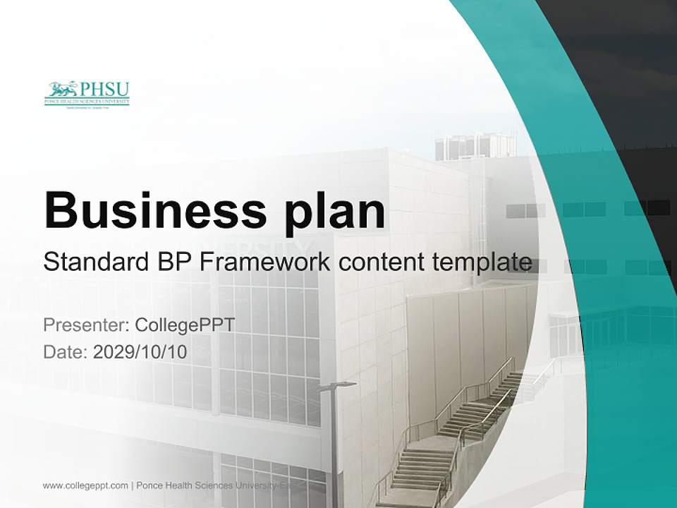 Ponce Health Sciences University-East Competition/Entrepreneurship Contest PPT Template4:3 ratio PPT effect preview image9