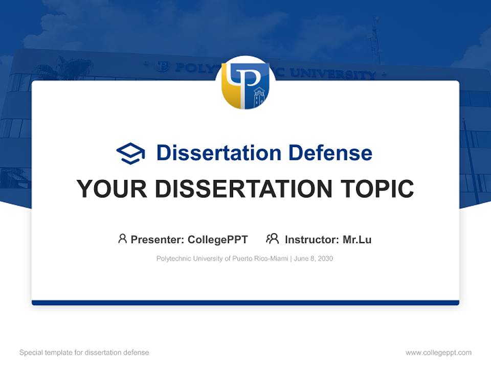 Polytechnic University of Puerto Rico-Miami Graduation Thesis Defense PPT Template4:3 ratio PPT effect preview image7