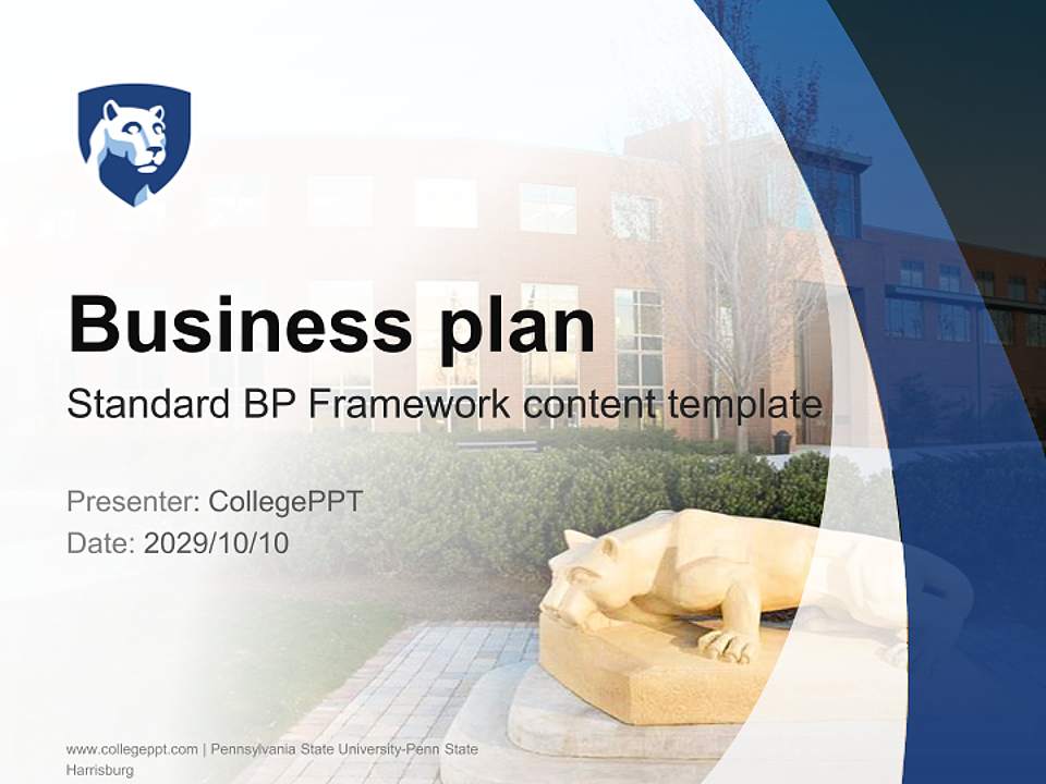 Pennsylvania State University-Penn State Harrisburg Competition/Entrepreneurship Contest PPT Template4:3 ratio PPT effect preview image9