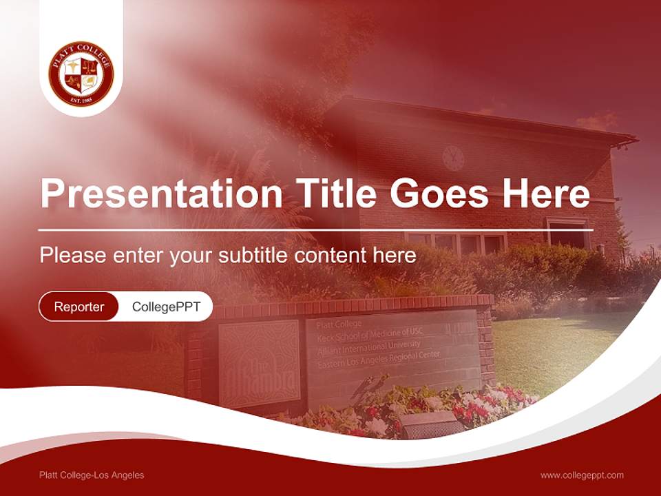 Platt College-Los Angeles Lecture Sharing and Networking Event PPT Template4:3 ratio PPT effect preview image4