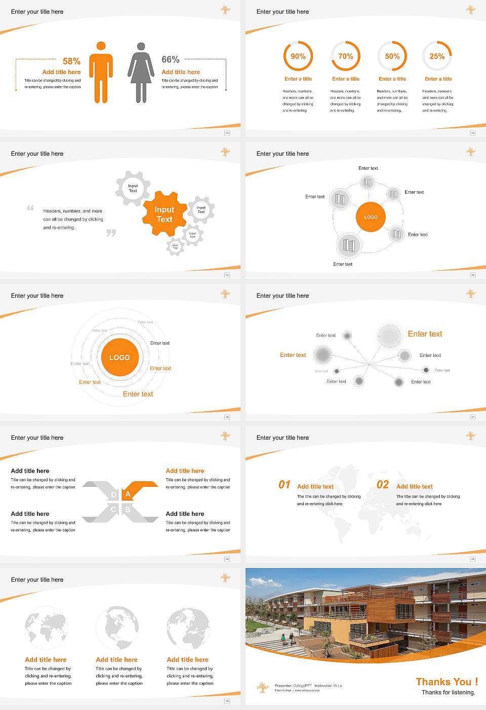 Pitzer College Course/Courseware Creation PPT Template16:9 ratio PPT effect preview image4