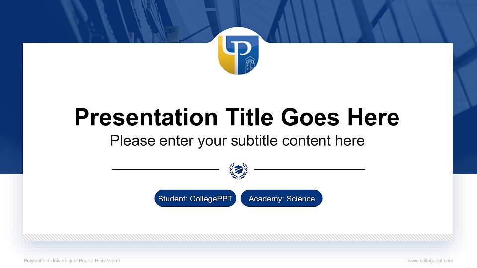 Polytechnic University of Puerto Rico-Miami National Scholarship Defense PPT Template16:9 ratio PPT effect preview image