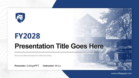 Pennsylvania State University-Penn State Great Valley Academic Presentation/Research Findings Report PPT Template