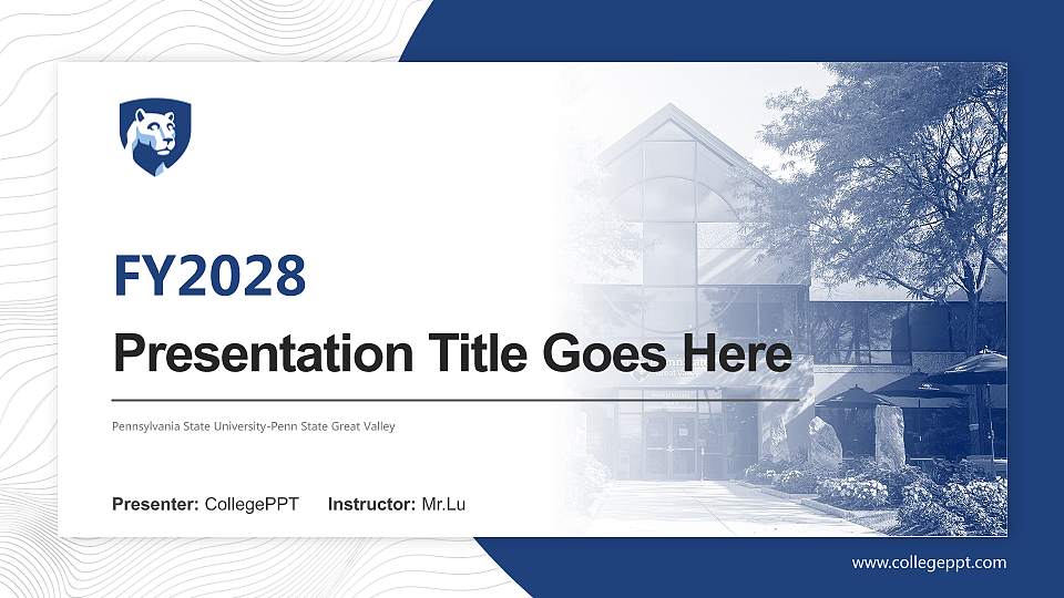 Pennsylvania State University-Penn State Great Valley Academic Presentation/Research Findings Report PPT Template16:9 ratio PPT effect preview image