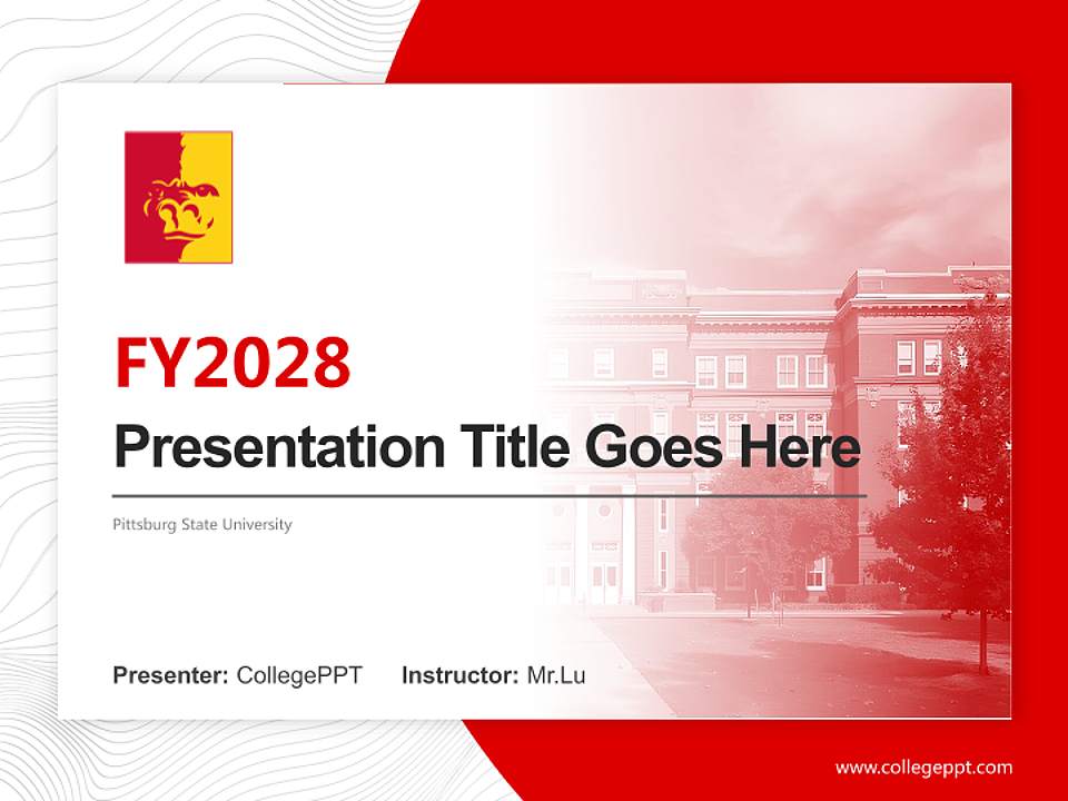 Pittsburg State University Academic Presentation/Research Findings Report PPT Template4:3 ratio PPT effect preview image5