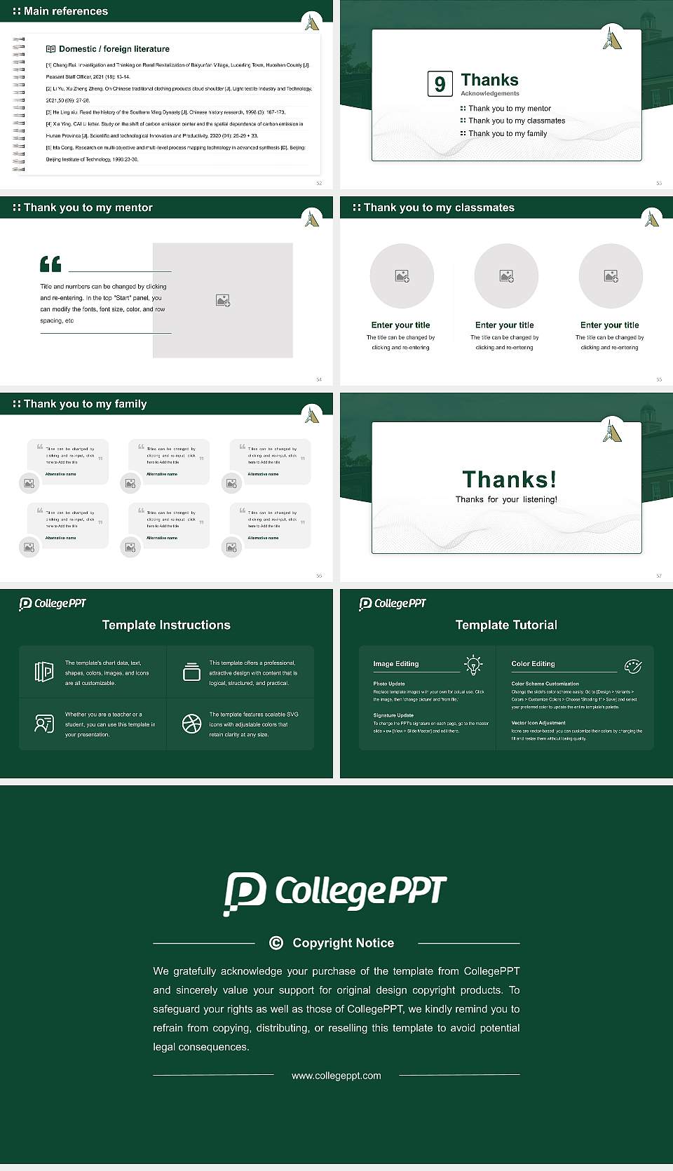 Piedmont University Graduation Thesis Defense PPT Template16:9 ratio PPT effect preview image7